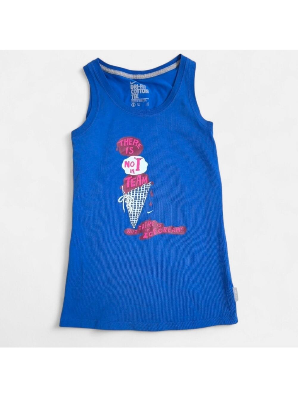Nike Dri-Fit Blue Ice Cream Workout Athletic Tank Top Small